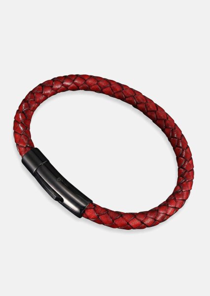 Læderarmbånd Crimson Twine