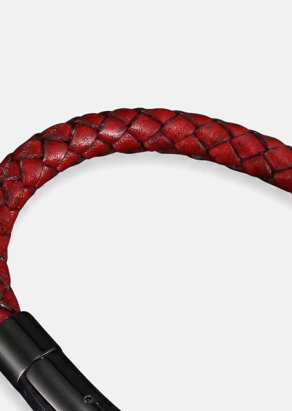 Læderarmbånd Crimson Twine