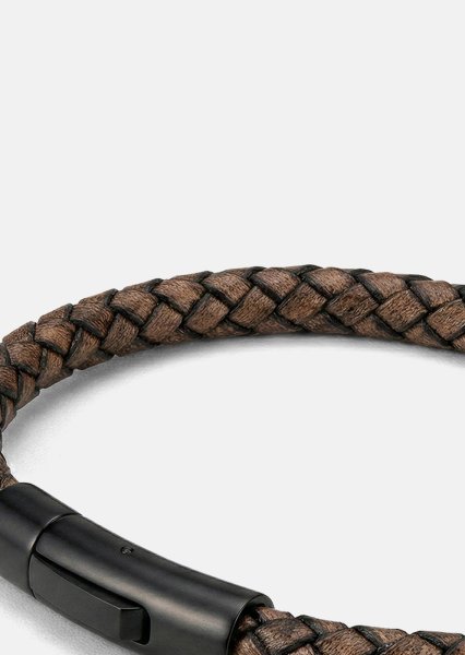 Læderarmbånd Brawn Weave
