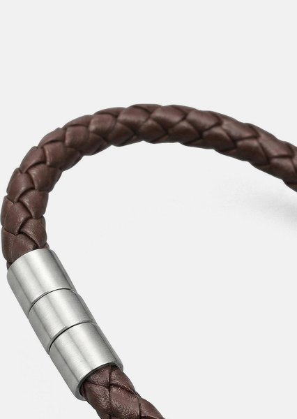 Læderarmbånd Iron Weave
