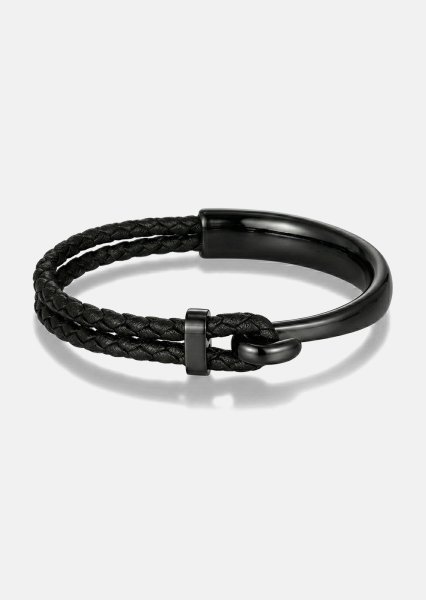 Læderarmbånd Obsidian Link