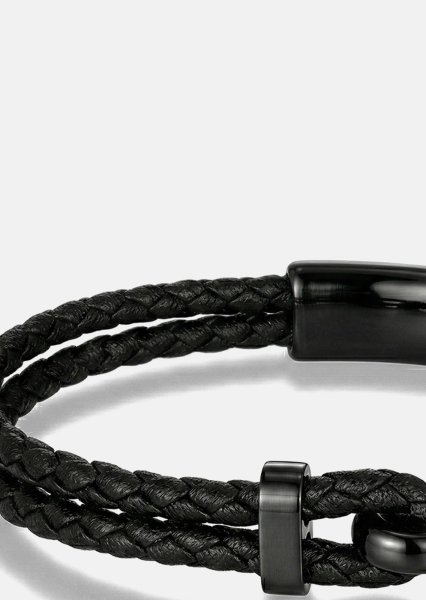 Læderarmbånd Obsidian Link
