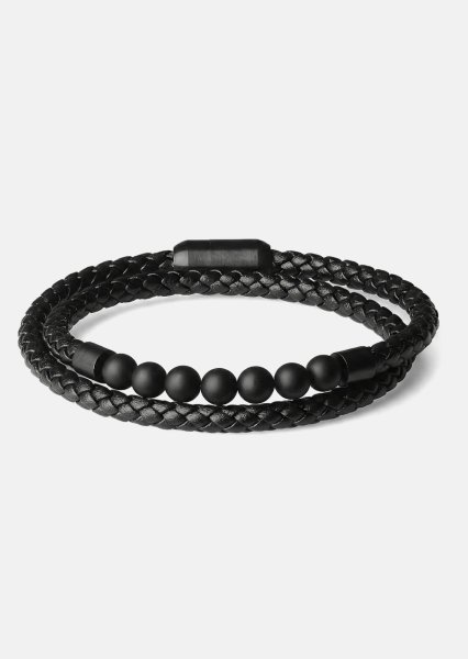 Læderarmbånd Raven Weave