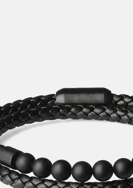 Læderarmbånd Raven Weave
