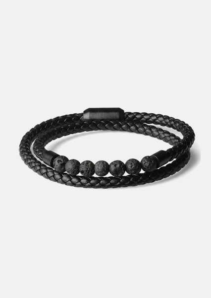 Læderarmbånd Obsidian Grip