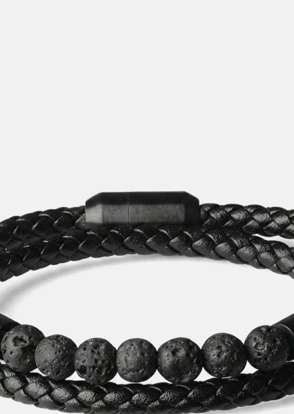 Læderarmbånd Obsidian Grip