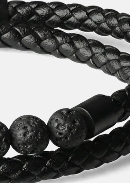 Læderarmbånd Obsidian Grip