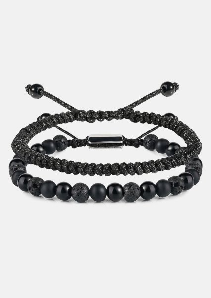 Perlearmbånd Obsidian Knot