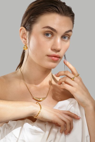 Ring Flow - 18k guldbelagt