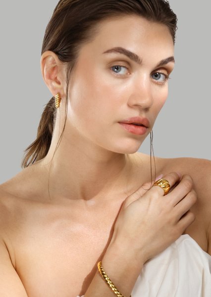 Ring Bold Wave - 18K Forgyldt