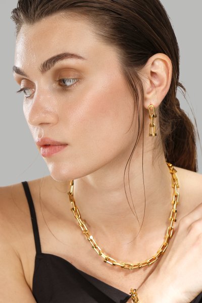 Øreringe Link Luxe – 18k Forgyldte