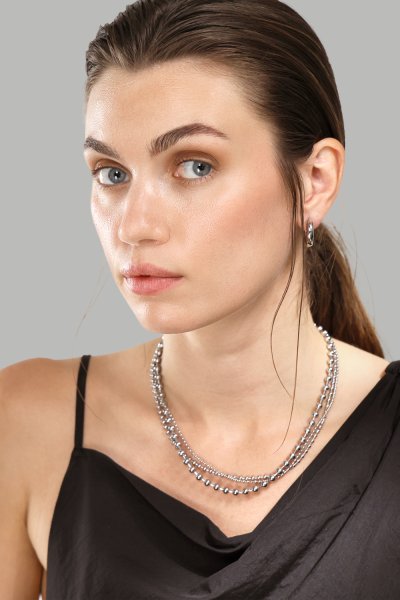 Halskæde Layered Shine – Forsølvet