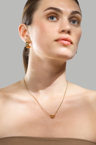 Ørering Bold Curve - 18k Forgyldt