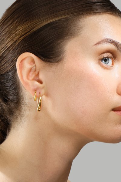 Ørering Golden Drop - 18k Forgyldt