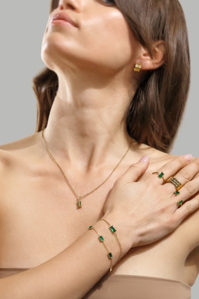 Ring Green Lumière - 18k guldbelagt