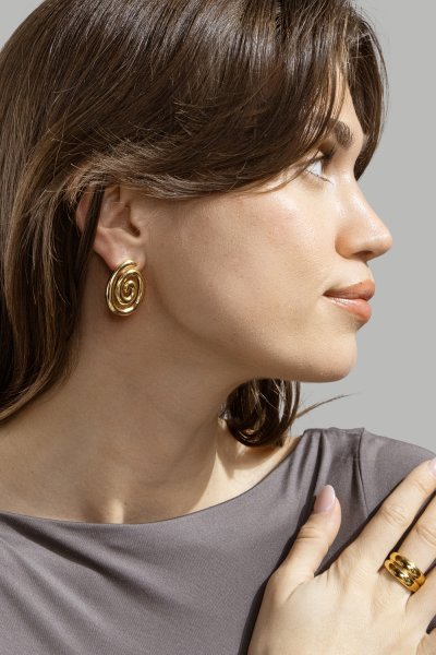 Resin Ørering - 18k Forgyldt