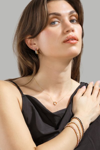 Ørering Multicolor Crystal Bold Hoops - 18k Gold Plated