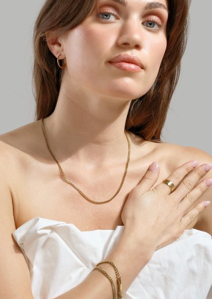 Golden Link Chain Bracelet - 18k Forgyldt