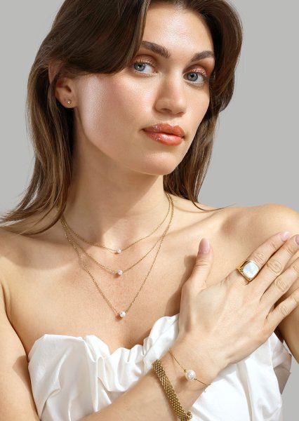 Halskæde Mini Pearl - 18k Forgyldt