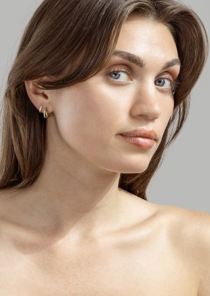 Ørering Aurora Curve - 18k Forgyldt