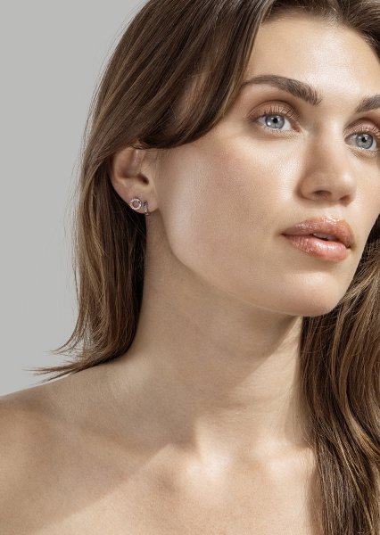 Øreringe Prism Halo - Silverplated