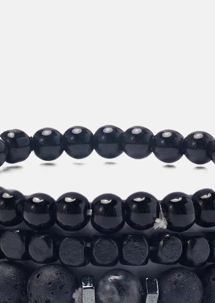 Perlearmbånd Obsidian Edge