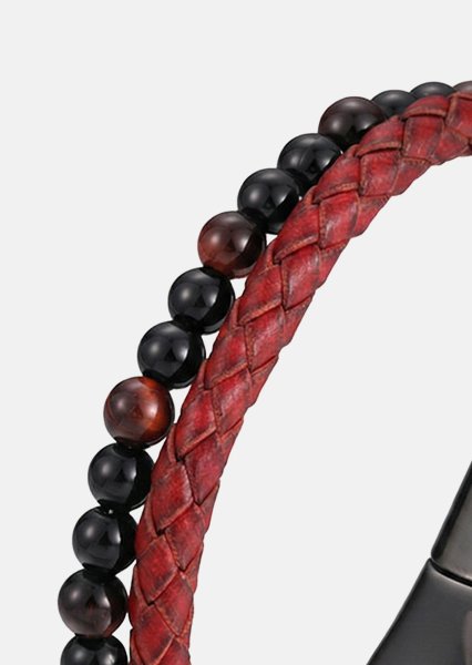 Læderarmbånd Crimson Nexus