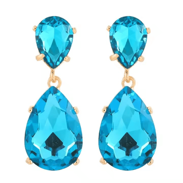 Azulora Icy Blue Øreringe – 18k Forgyldte