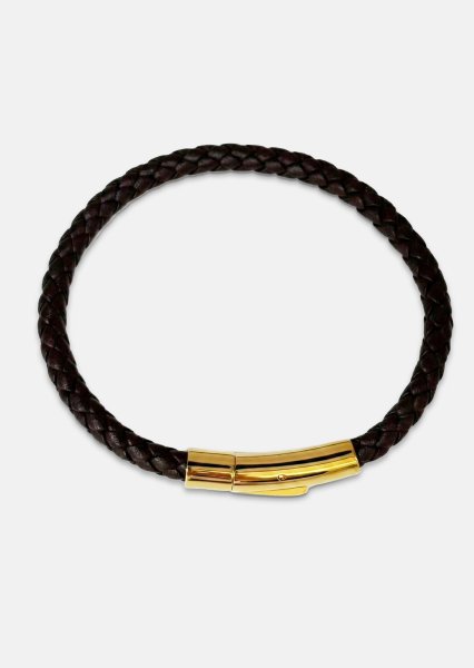 Læderarmbånd Crown Weave