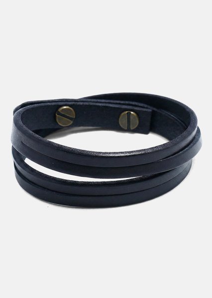 Læderarmbånd Ebon Twist