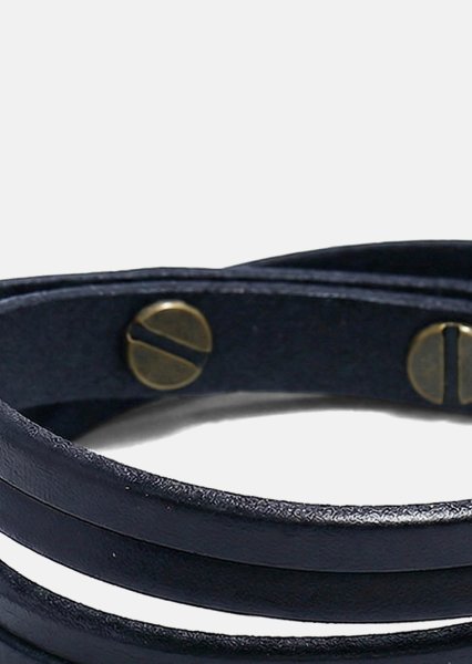Læderarmbånd Ebon Twist