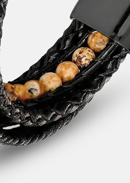Læderarmbånd Granite Finery
