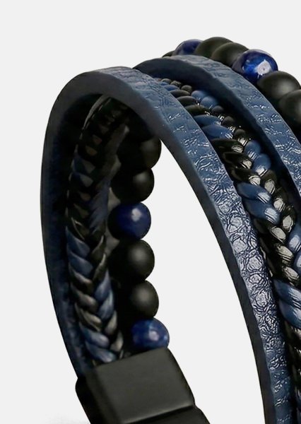 Læderarmbånd Midnight Knot