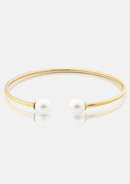Pearl End Cuff Bracelet - 18k Forgyldt