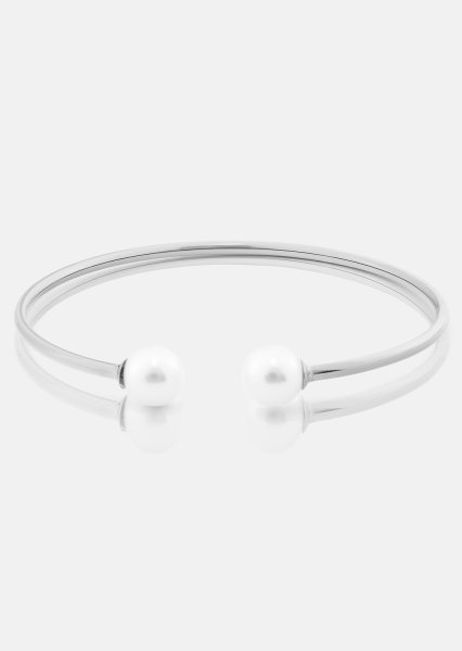 Pearl End Cuff Bracelet - Forsølvet