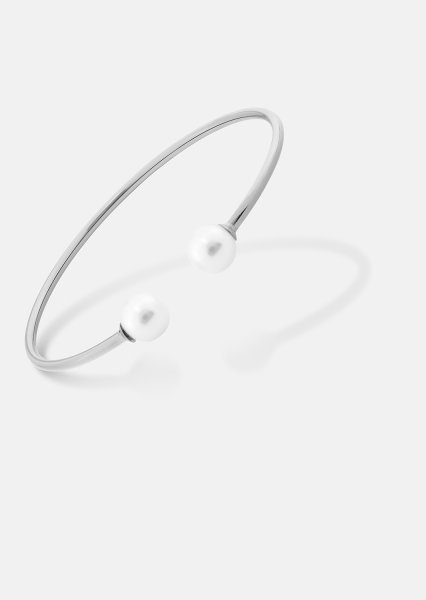 Pearl End Cuff Bracelet - Forsølvet