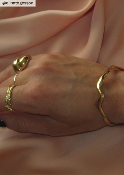 Ring Bold Flow - 18k Forgyldt