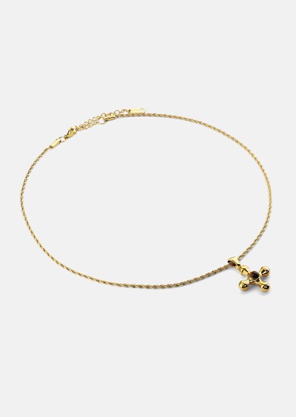 Emerald Cross Brown Halskæde – 18k Forgyldt