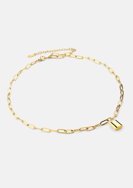 Halskæde Golden Lock – 18k Forgyldt