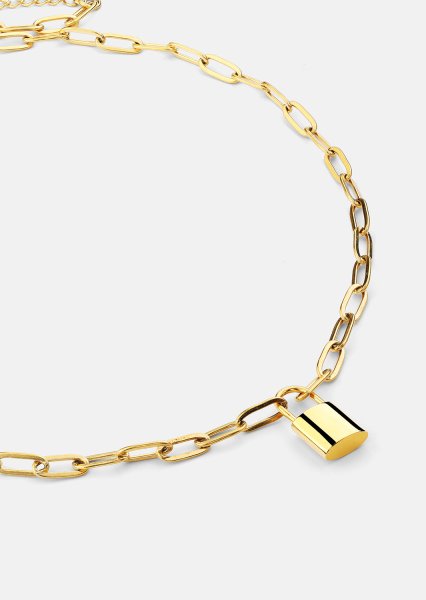 Halskæde Golden Lock – 18k Forgyldt
