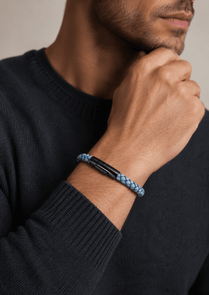 Læderarmbånd Ocean Weave