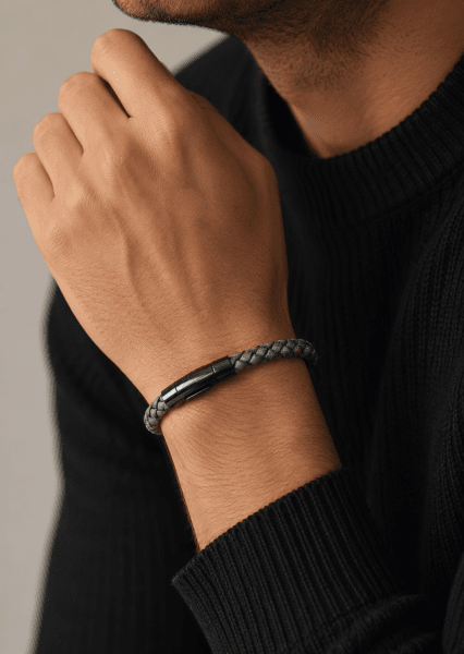 Læderarmbånd Talon Weave