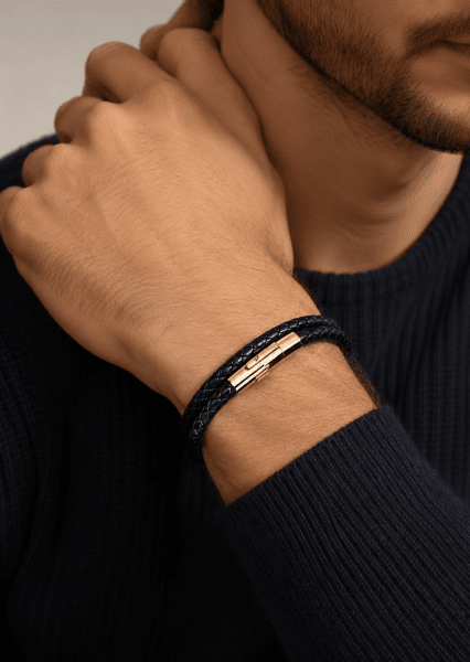 Læderarmbånd Titan Lattice
