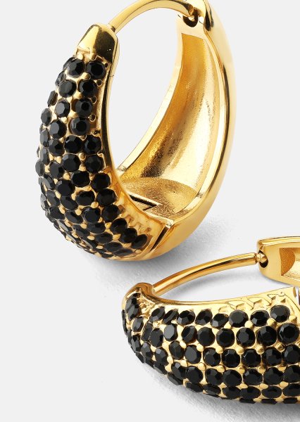 Ørering Dark Crystal Hoop - 18k Forgyldt