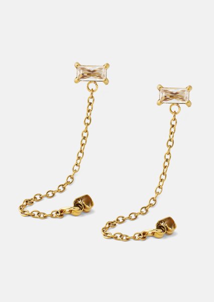 Ørering Light Crystal Drip - 18k Forgyldt