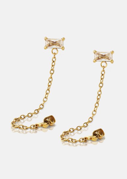 Ørering Light Crystal Drip - 18k Forgyldt