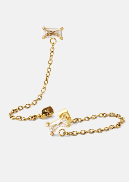 Ørering Light Crystal Drip - 18k Forgyldt