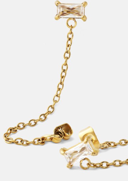 Ørering Light Crystal Drip - 18k Forgyldt