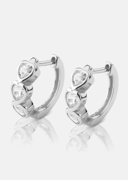 Ørering Heart Hoops - Forsølvet