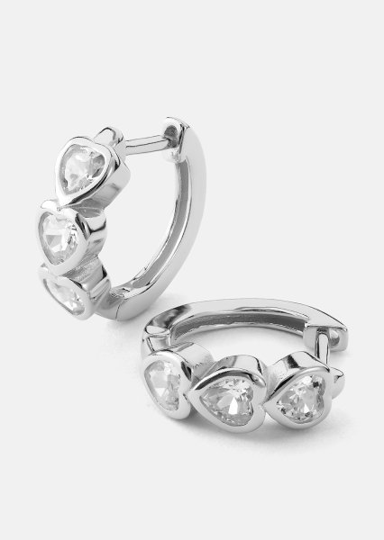 Ørering Heart Hoops - Forsølvet